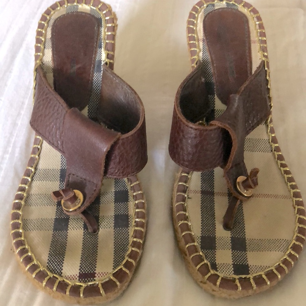 Burberry thong wedges